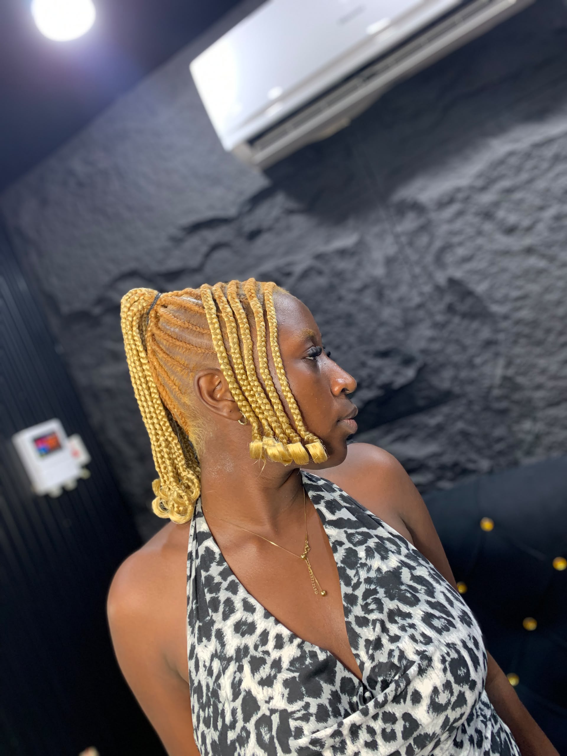 Honey Blonde High Ponytail Braids